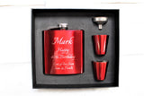 Personalised Engraved Hip Flask Gift Set