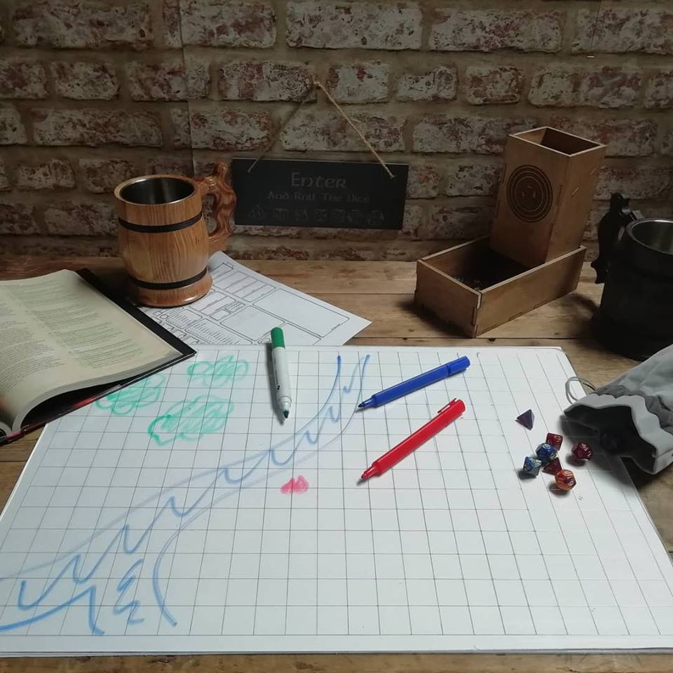 GameGrid clear perspex grid for rpg tabletop gaming, Dungeons and Dragons etc by Fandomonium