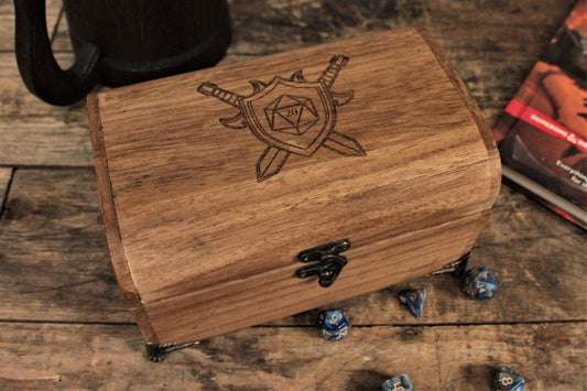 Engraved Treasure Chest Dice Box With Feet By Fandomonium