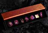 Dark Purple Glitter Luxury Sharp Edge Dice In Gift Box