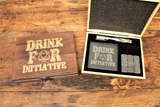 Drink For Initiative DND Drinking Gift With Whiskey Stones & Engraved Coasters