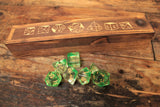 Engraved Wooden Dice Box With Slide Off Lid